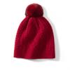 Chapéu Feminino de Caxemira 100% Pura para Outono e Inverno, Touca com Pom Pom de Pele Espessada, Proteção para as Orelhas, Moda Retrô, Chapéu de Tricô Casual e Versátil