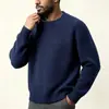 Suéter básico versátil de cuello redondo para hombre, el más vendido en Amazon transfronterizo, tejido grueso, cálido, en stock para dropshipping