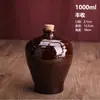 Jarra de vino de cerámica de 1,0 kg, botella de licor vacía, recipiente de vino de barro sellado para el hogar, recipiente para macerar vino B2T-FS0