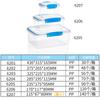 Caja de almacenamiento de alimentos rectangular transparente grande, sellada y engrosada con tapa, de plástico PP de grado alimenticio