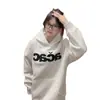 Moletom com Capuz Bordado de Letras Pesadas 2026 para Homens, Corte Solto, Forrado com Fleece, Espessado, Estilo Casal Outono e Inverno, Moletom de Marca Tendência