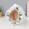 Cesta de Flores de Casamento Renda com Cabo de Pérola Estilo Europeu Cesta para Jogo de Flores da Daminha Cesta de Mão de Rattan com Renda Estilo Princesa