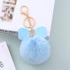 Piel sintética lazo bola de pelo colgante Moda Bolso adornos de bolso felpa imitación conejo Rex llavero joyería transfronteriza venta al por mayor