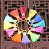 Mini Borla Dourada de Fio 1,8cm Multicor Estilo Nacional Borla Borla Artesanal DIY Acessórios de Cabelo Brincos Pingente Material