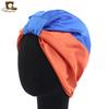 Gorro turbante de satén elástico de doble capa de seda artificial para quimioterapia gorro de noche comercio electrónico transfronterizo suministro de alta calidad