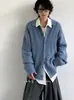 Cardigan Suéter de Tricô com Gola Lapela Neutra Silhouette Japonesa para Homens e Mulheres Mesmo Estilo Solto Cardigan Silhouette Cityboy Peça de Roupa Externa Outono
