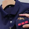 (Se admite la entrega en una sola pieza) Camiseta de manga corta para hombre de verano bordada talla grande polo shirt moderna de negocios Comercio exterior Al por mayor
