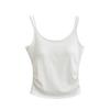 Design Sense Chest Pad integrado curto Camisole Vest Mulheres 2024 Verão Duplo Shoulder Strap cintura apertada emagrecimento Spice Girl Top