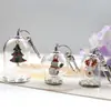 Criativo Papai Noel Árvore de Natal Boneco de Neve Cobertura de Vidro Transparente Pingente Série de Natal Chaveiro Pingente de Presente