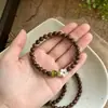 "Flor de Madera" Inspirado en Zen Hilo Dorado Sándalo Verde Pulsera de Sándalo Fresca y Serena Nuevo Estilo Chino Alta Estética Pulsera Multicapa