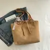 Bolso Tote de Lana de Nicho Transfronterizo, Nuevo para Otoño e Invierno 2025, de Gran Capacidad, Moderno, Estilo Coreano, Bolso Cubo de Hombro Único, Estilo Perezoso
