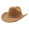 Aliexpress Novo Estilo Étnico Chapéu de Sol de Lã Estilo Ocidental Chapéu de Cowboy para Homens e Mulheres Chapéu de Casal