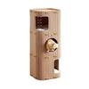 Nova Casa de Gato Multicamadas com Buraco de Árvore Integrado, Placa de Arranhar Quente de Camada Dupla, Casa de Gato Fechada Adequada para Todas as Estações, Túnel para Gatos de Estimação