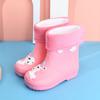 Botas de Lluvia para Niños, Botas de Agua Antideslizantes para Niños con Cordón y Forro de Felpa, Botas de Lluvia de Dibujos Animados para las Cuatro Estaciones, Zapatos de Lluvia para Jardín de Infancia