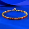 Nova Corrente de Tênis Full Diamond S925 Prata da Mujing Jewelry com Linha de Diamantes Cravejados em Garra, Sensação de Alto Padrão, Exquisita e Brilhante para Banquetes, Ajustável