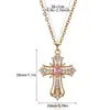 Colar Cruz de Aço Inoxidável Transfronteiriço Europeu e Americano Retro Luxo Acessível Simples Titânio Aço Banhado a Ouro 18K Joia Colar