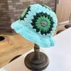 Dopamina Pequeño Fresco Flor Hueca Tejido a Mano Sombrero de Pescador Verano Viaje Combinable Sombrero Pequeño Parasol que Muestra el Rostro