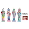 Cascanueces de Color Macarrón Nórdico Figura de Soldado de Madera Dibujo Animado Decoración Infantil Set de Año Nuevo Navidad