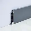 Rodapé de Liga de Alumínio, Tipo Encaixe, Borda Reta Lisa de 6cm, Preto Escovado 10cm Rodapé Metálico de Engenharia Atacado
