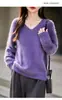 Gola de Lã Escovada e Cashmere, Macia e Luxuosa, Suéter de Tricô Sem Costura de Manga Longa para Mulheres, Outono e Inverno