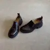 ¡En stock, se envía al instante! Zapatos de Cuero Estilo Británico para Mujer con Suelas Gruesas, Mocasines Slip-On Tachonados con Banda Elástica