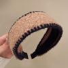Estilo Audacioso Elegante Extrovertido Versátil Lã Aro de Cabelo de Aba Larga Feminino High-end Estiloso Moda Tiara Outono e Inverno Acessório de Cabeça