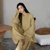 Pijama Nuevo Estilo Chino para Mujer, Nuevo Estilo Agosto Principios de Otoño, Manga Larga Pantalón Largo, Tallas Grandes, Pantalones Jogger, Ropa de Casa, Adecuado para Usar al Aire Libre en Primavera y Otoño
