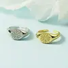 Anillo Abierto de Moda Retro para Mujer, Lujo Ligero, Gama Alta, Chapado en Oro, con Escudo y Patrón de Girasol, Diseño Personalizado, Anillo para Dedo Índice