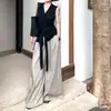 Chaleco de Moda Elegante y Estilizado sin Mangas con Cuello en V para Mujer, Pantalones de Pierna Ancha Rayados Verano 2026, Conjunto de Ropa Ajustado para Chicas Populares
