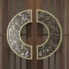 Nueva Manija de Puerta Semicircular Estilo Chino Hotel Salón de Bodas Manija de Puerta Corredera Venta al por Mayor Madera Maciza Puerta Vidrio Manija de Puerta