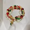 Nuevo Pulsera de Rosas de Fuegos Artificiales para Mujer Estilo Retro Juvenil Literario Nicho Pulsera de Perlas para Mujer Mejor Amiga Pulsera al por Mayor
