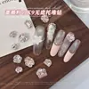 Accesorios de arte para uñas de lujo K9 color rosa rosa con base inferior de diamantes de imitación, bolas de diamantes de imitación tipo cubo de hielo rosa claro brillantes para decoración de uñas