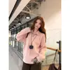 Suéter de Dos Piezas Rosa de Punto Trenzado Estilo Coreano Zeng Xiaoxian para Mujer, Camisa de Otoño e Invierno con Top de Punto Debajo