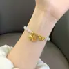 Nuevo Pulsera de Jade Blanco Redonda con Lazo de Princesa y Cascabeles, Pulsera de Felicidad de Dos Vidas para Mujer
