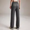 Pantalones de Yoga de Cintura Alta y Pierna Ancha para Mujer, Bolsillo Trasero, Pantalones Rectos Fluidos, Sensación de Casi No Llevar Nada, Elásticos, Fitness, Casual, Deportes, Pantalones Largos para Mujer