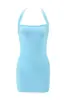 Vestido Dulce de Calle Estilo Ins Color Sólido Color Puro Corte Limpio Ajustado Sexy Escote Bajo Nicho