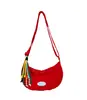 Bolso Cruzado de Estilo Japonés Ins Color Amarillo Crema Energético con Diseño de Cordón y Pliegues para Estudiantes Mujeres, Bolso Versátil Tipo Dumpling para Clase y Viajes