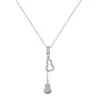 Elegante Collar de Calabaza Pequeña con Borla de Circonita Estilo Coreano para Mujer, Cadena para Clavícula Versátil de Lujo Ligero de Nicho Ins para Verano