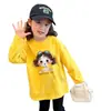 Camiseta de manga larga de algodón puro estilo coreano para niñas, nueva colección de otoño 2026, camiseta básica divertida para niñas, top casual, estilo ins