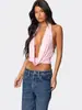 Europa y Estados Unidos transfronterizo 2025 primavera nuevo diseño de chaleco de cordones para mujer tendencia de chica hot con cuello halter sin espalda todo lo combina
