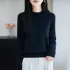 Camiseta base gruesa y cálida de otoño e invierno transfronteriza con diseño de ganchillo, top tipo suéter para mujer con ambiente de estilo francés, hecho de hilo de algodón puro