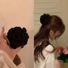 Caro com grampo de cabelo de rosa seca cabeça feminina grande flor vermelha clipe de flor clipe de tubarão cocar