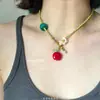 Série de dopamina de verão ~ colar divertido colorido, acessórios femininos legais e doces, nicho coreano, corrente de clavícula sênior