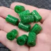 Jade Esmeralda pingente elo de estrada verde seco em relevo vida de sorte Ruyi pingente elo de estrada pulseira colar contas verde Yang
