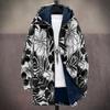 Chaqueta acolchada de algodón con capucha para hombre, abrigo cálido de moda de otoño e invierno con impresión personalizada en 3D transfronteriza entre Europa y Estados Unidos 2024