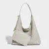 Nova Moda Outono e Inverno Bolsa de Balde Portátil Bolsa de Palha de Nicho Bolsa de Ombro Único de Alta Qualidade Bolsa Tote de Grande Capacidade