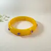 Pulsera de Resina con Pedrería de Color Transfronteriza Europea y Americana Pulsera de Personalidad de Color Sensación de Alta Gama Pulsera de Moda Versátil Accesorios para Pulseras Venta al por Mayor