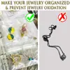 Libro de almacenamiento con cremallera de hojas sueltas para joyería, pendientes, collar, pulsera, 80 compartimentos, a prueba de polvo, oxidación, bolsa de joyería de PVC transparente, transfronterizo