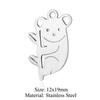 5 Piezas/Paquete Colgante de Acero de Titanio Gaviota Ratón Koala Panda Caballo Murciélago Animal Acero Inoxidable Forma DIY Joyería