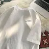 Camiseta masculina de algodão puro estilo Hong Kong, versátil, estilo americano, manga curta, retrô, design solto e simples, tendência de verão, estampada